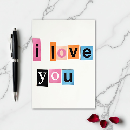 Simple I Love You Collage Card