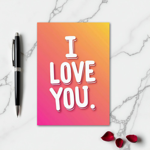 Simple I Love You Gradient Card