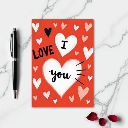 Simple I Love You Heart Pattern Card