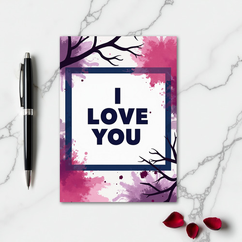 Simple I Love You Ink Art Card