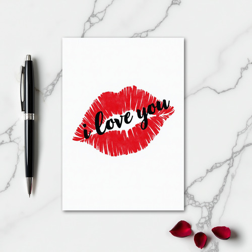 Simple I Love You Kiss Card