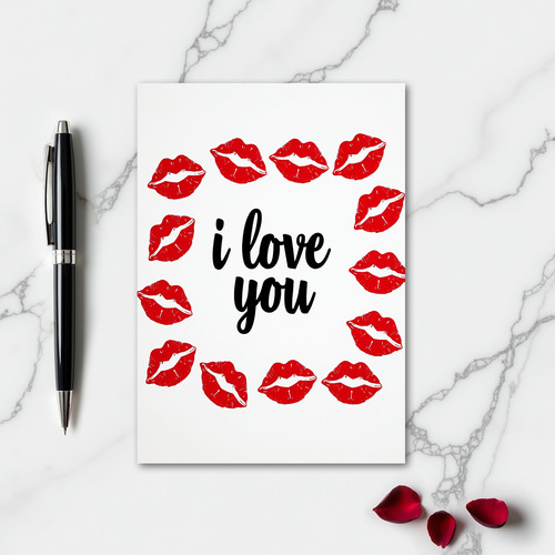 Simple I Love You Lips Card
