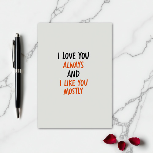 Simple I Love You Mostly Card