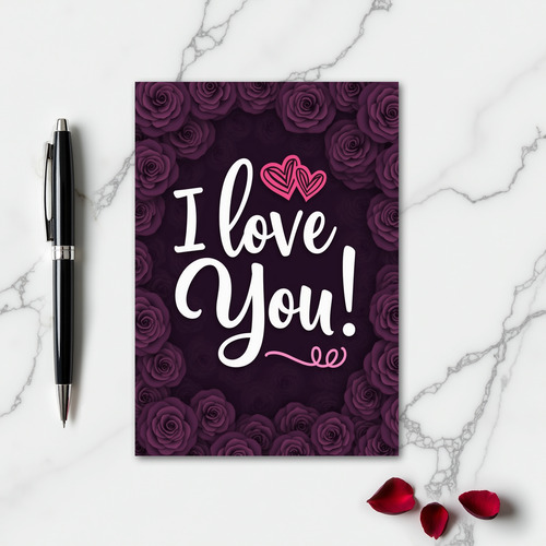 Simple I Love You Rose Card