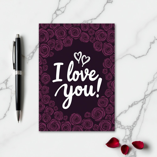 Simple I Love You Roses Card