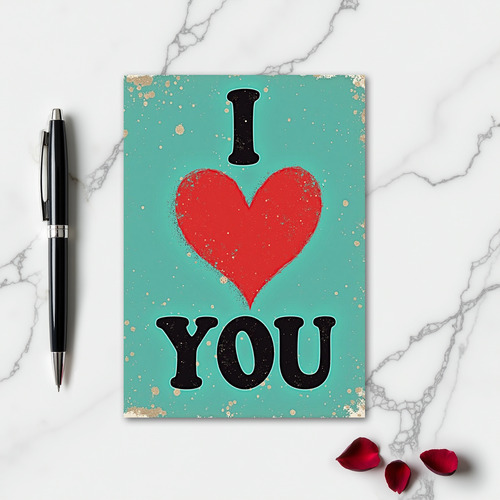 Simple I Love You Speckled Card