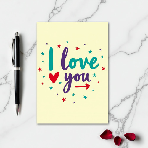 Simple I Love You Star Pattern Card