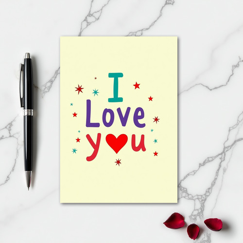 Simple I Love You Stars Card