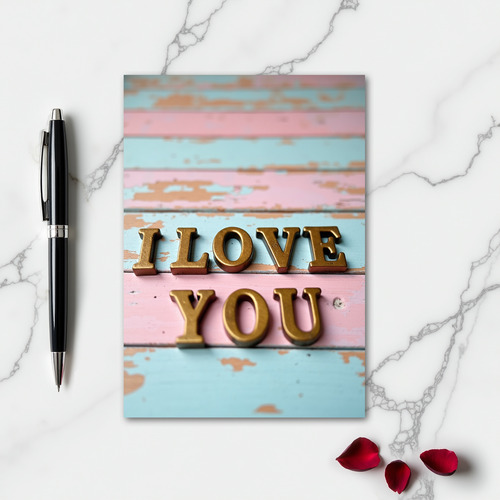 Simple I Love You Striped Card