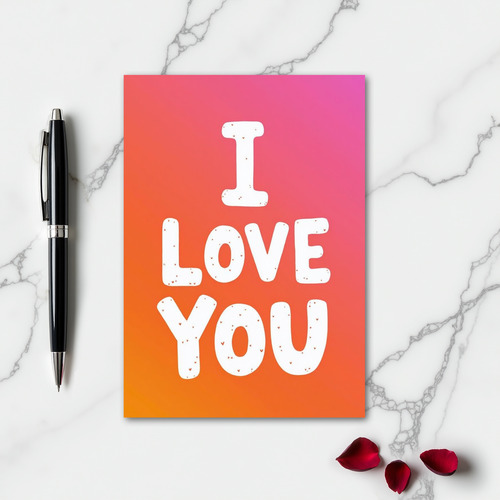 Simple I Love You Tiny Hearts Card