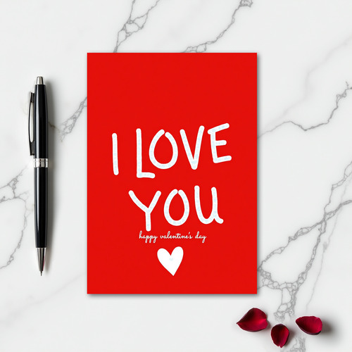 Simple I Love You Valentines Day Card
