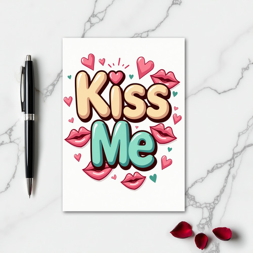 Simple Kiss Me Love Card