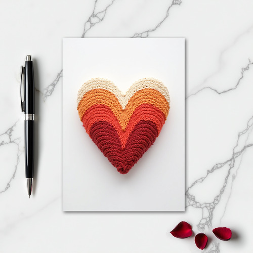 Simple Knit Heart Card