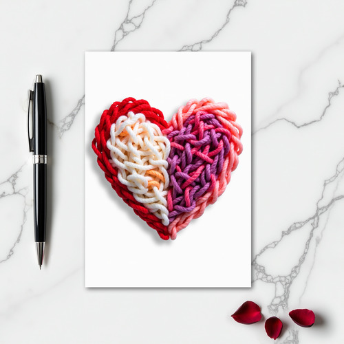 Simple Knitted Heart Card