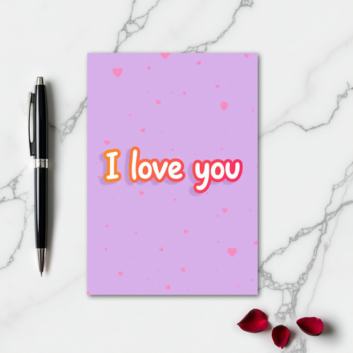 Simple Layered I Love You Hearts Card