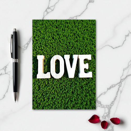 Simple Love Green Texture Card
