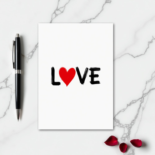 Simple Love Heart Brush Stroke Card