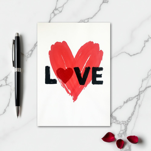 Simple Love Heart Brushstroke Card