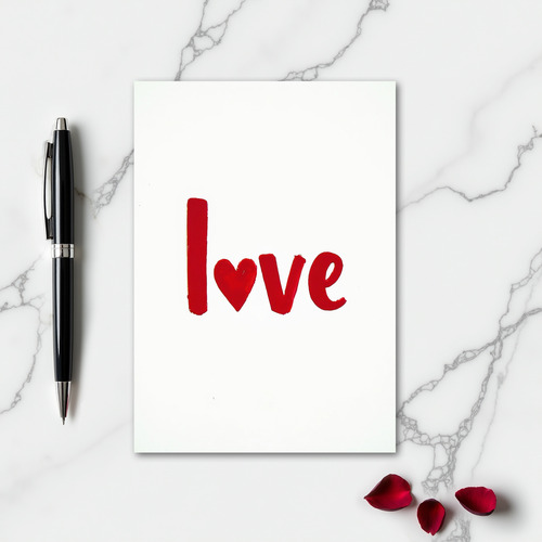 Simple Love Heart Glossy Paint Card