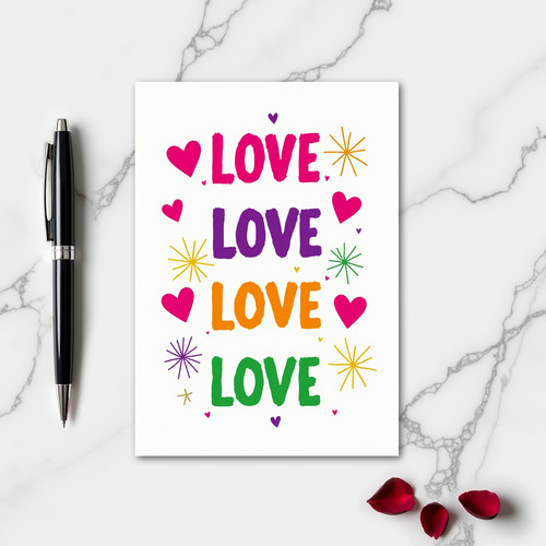 Simple Love Hearts Card