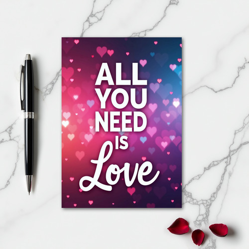 Simple Love Hearts Glow Card