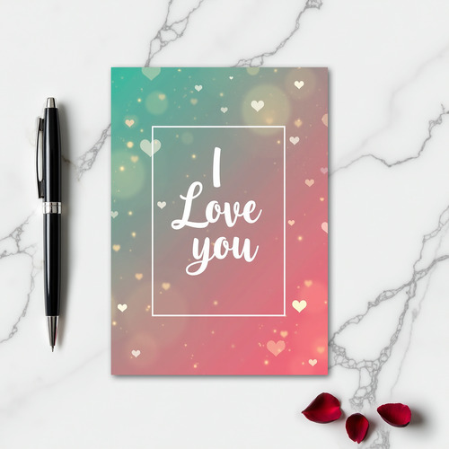 Simple Love Hearts Pattern Card