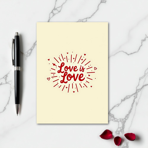 Simple Love Is Love Heart Burst Card