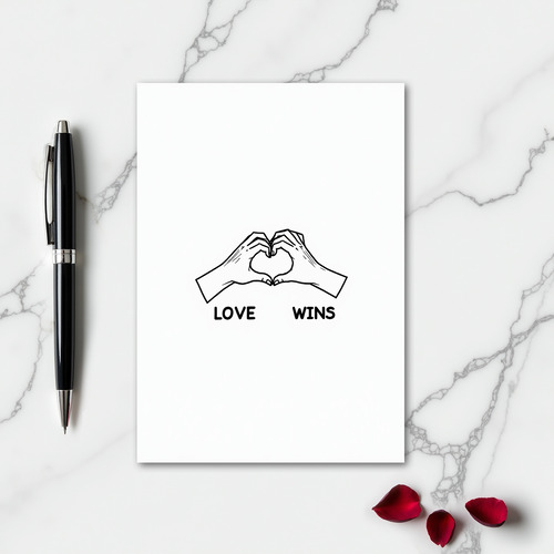 Simple Love Wins Heart Hands Card