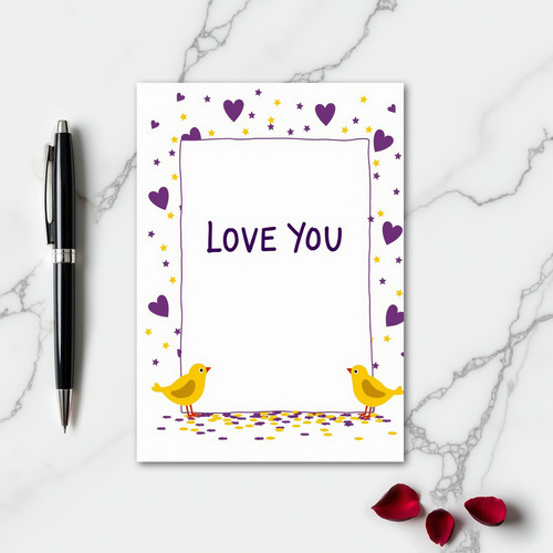 Simple Love You Birds Card