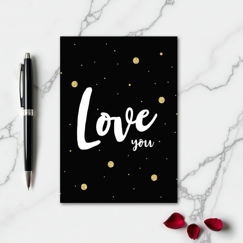 Simple Love You Black Gold Card