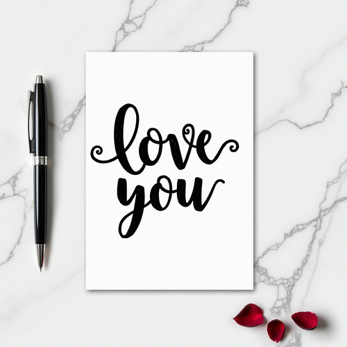 Simple Love You Brush Script Card