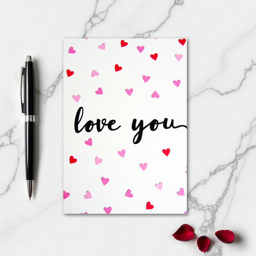 Simple Love You Confetti Card