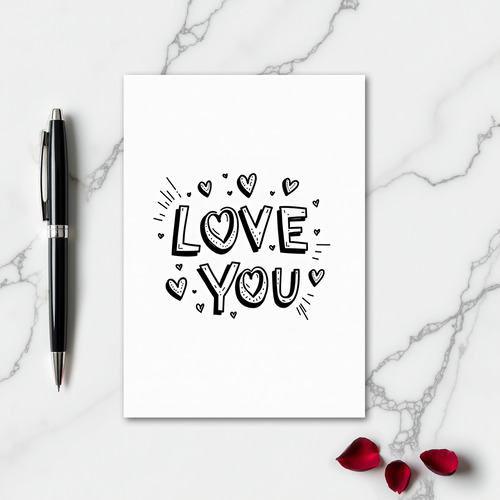 Simple Love You Heart Dot Card