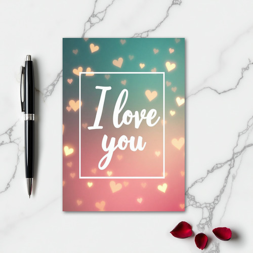 Simple Love You Heart Pattern Card