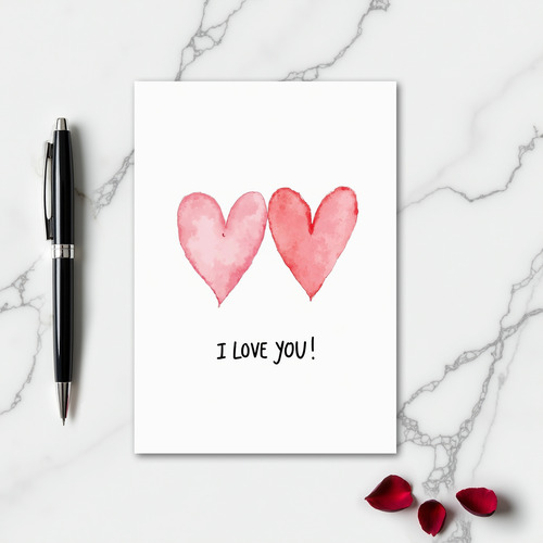 Simple Love You Hearts Card