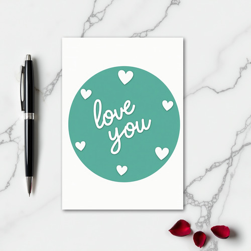 Simple Love You Hearts Pattern Card
