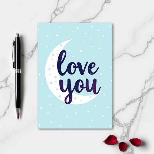 Simple Love You Moon Card