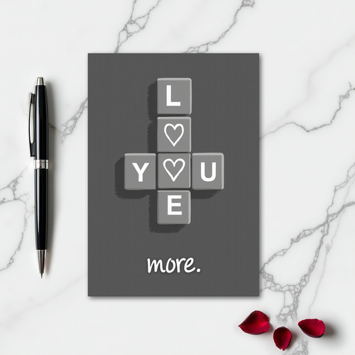 Simple Love You More Tile Card
