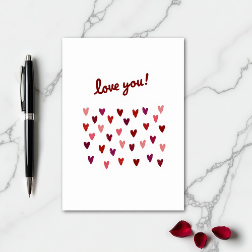 Simple Love You Painted Hearts Card