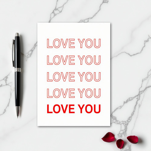 Simple Love You Pattern Card
