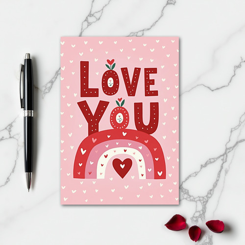 Simple Love You Rainbow Card