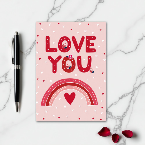 Simple Love You Rainbow Heart Card