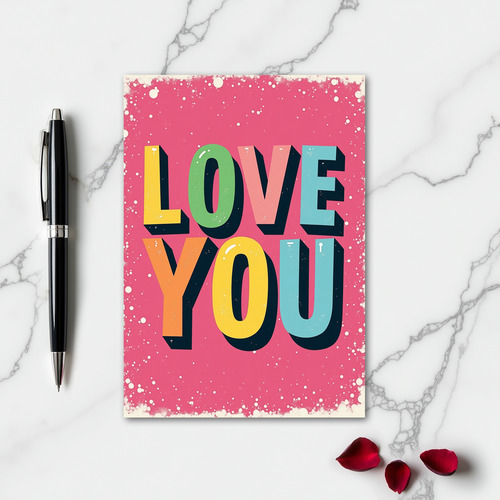 Simple Love You Speckled Card