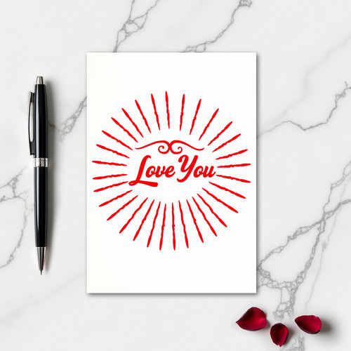 Simple Love You Sunburst Card