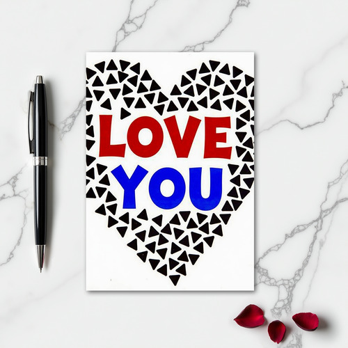 Simple Love You Triangle Card