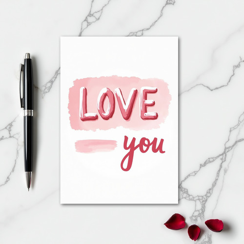 Simple Love You Watercolor Card