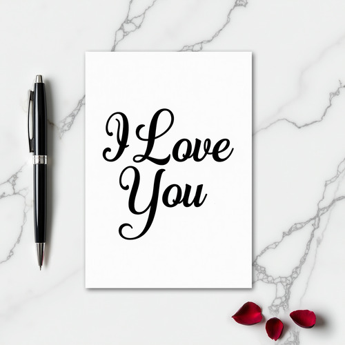 Simple Minimalist I Love You Card