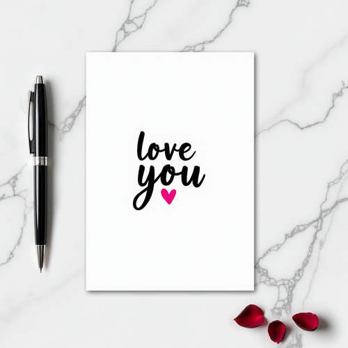Simple Minimalist Love You Card
