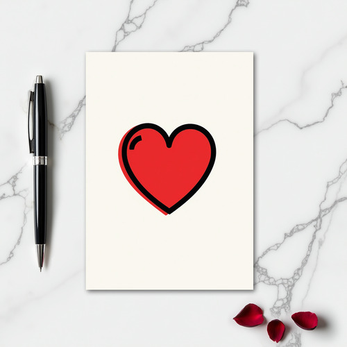 Simple Minimalist Red Heart Card