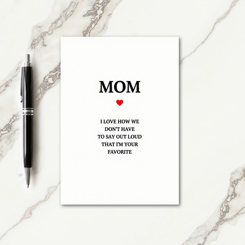 Simple Mom I Love You Card
